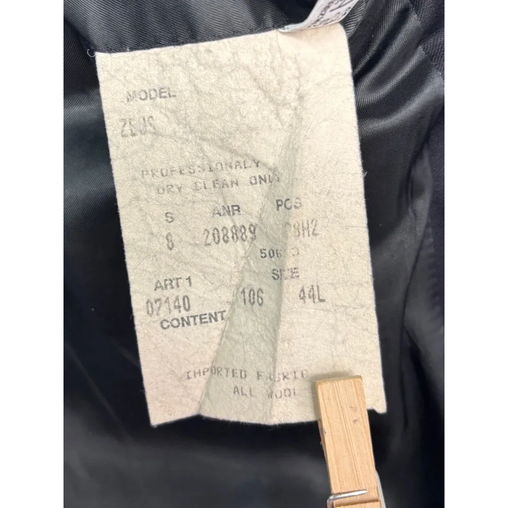 vtg 90s Hugo Boss 44L‎ Zeus Black Double Breasted Blazer Jacket Sport Coat USA